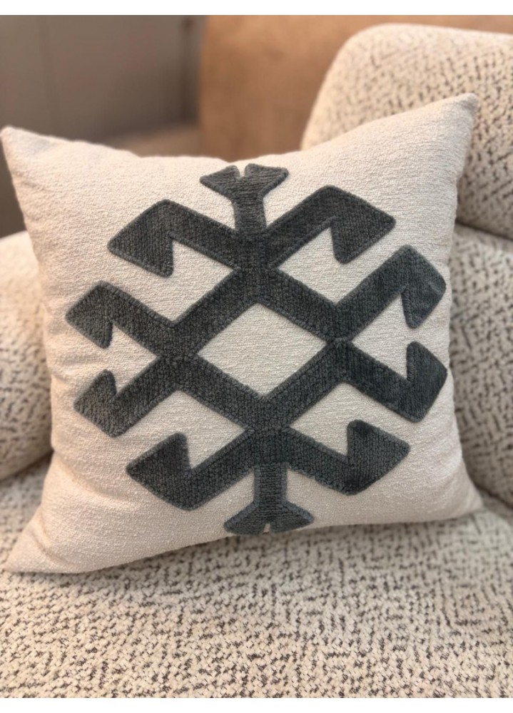 Serenon Geometrik Motifli Dokuma Kırlent Kılıfı